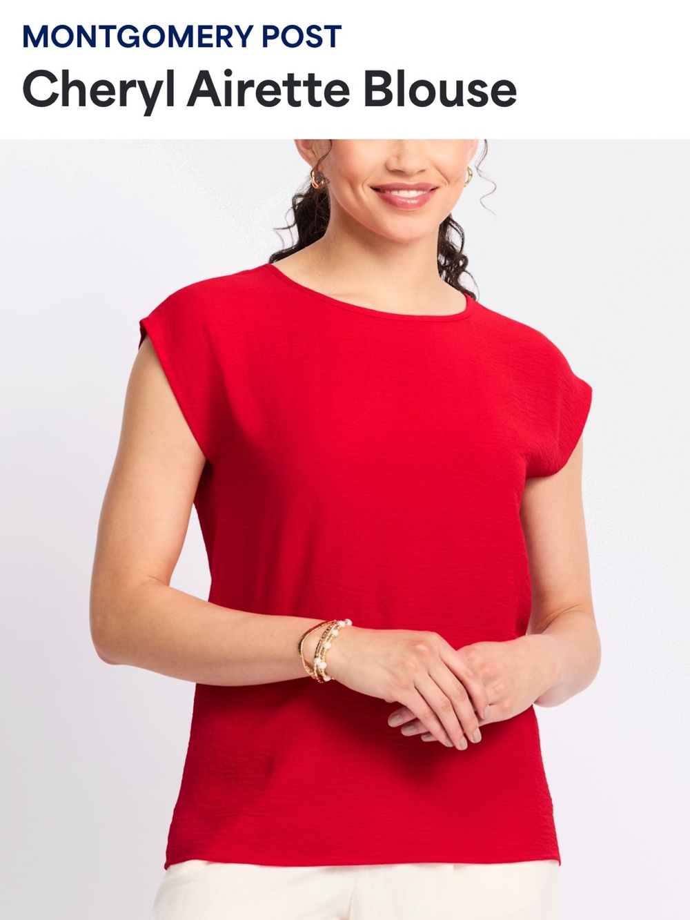 Montgomery Post Bright Red Cap-Sleeve Top small – Stitch Fix